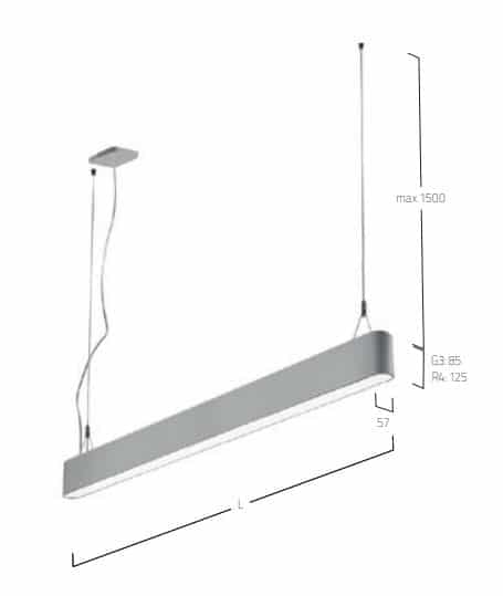 Caleo Linear Suspended G3 R4 lampe MÅL